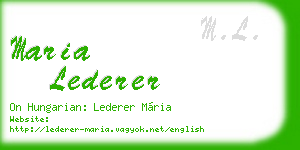 maria lederer business card